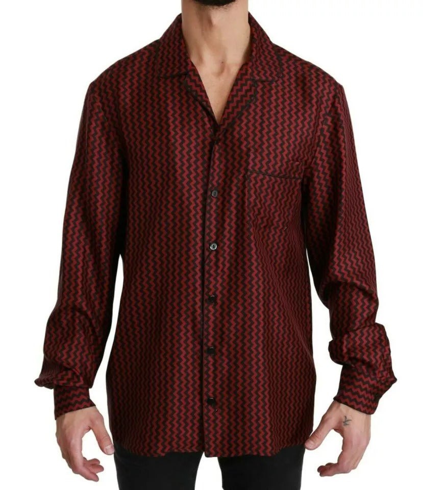 Dolce & Gabbana Zigzag Pattern Casual Men’s Shirt 7676547563580