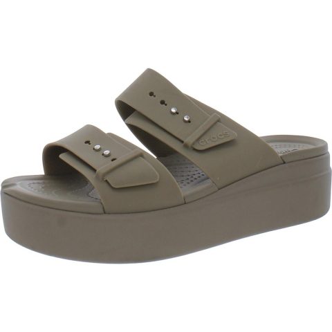 Brooklyn Buckle Slip On Comfort Wedge Sandals