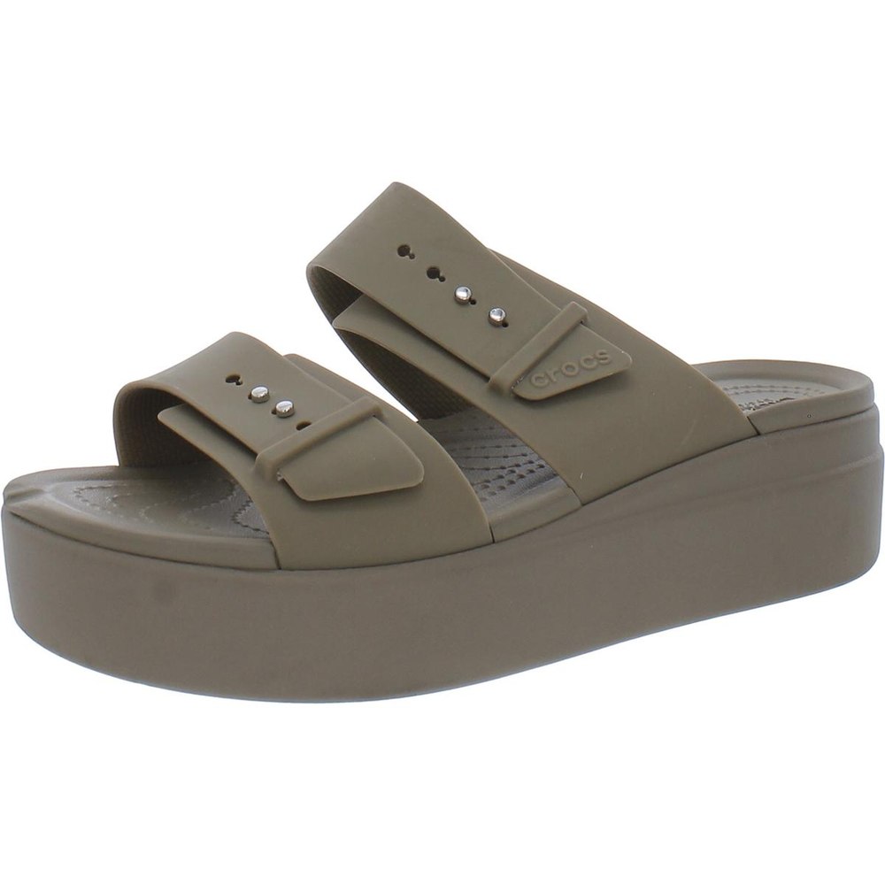 Brooklyn Buckle Slip On Comfort Wedge Sandals