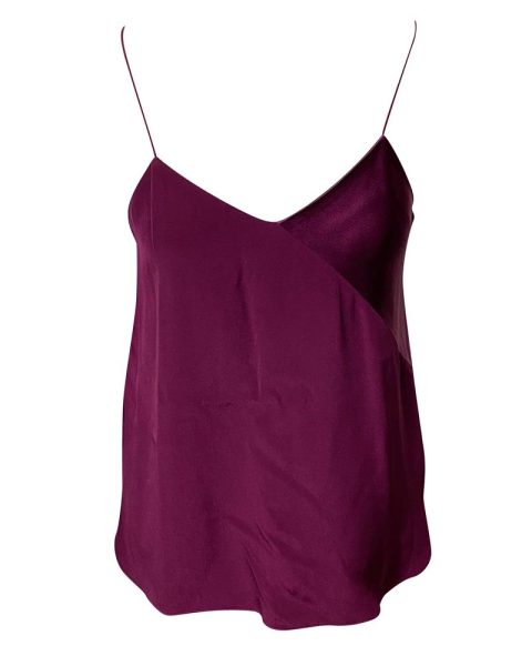 Tibi V-neck Slip Top in Purple Silk 7766517514300