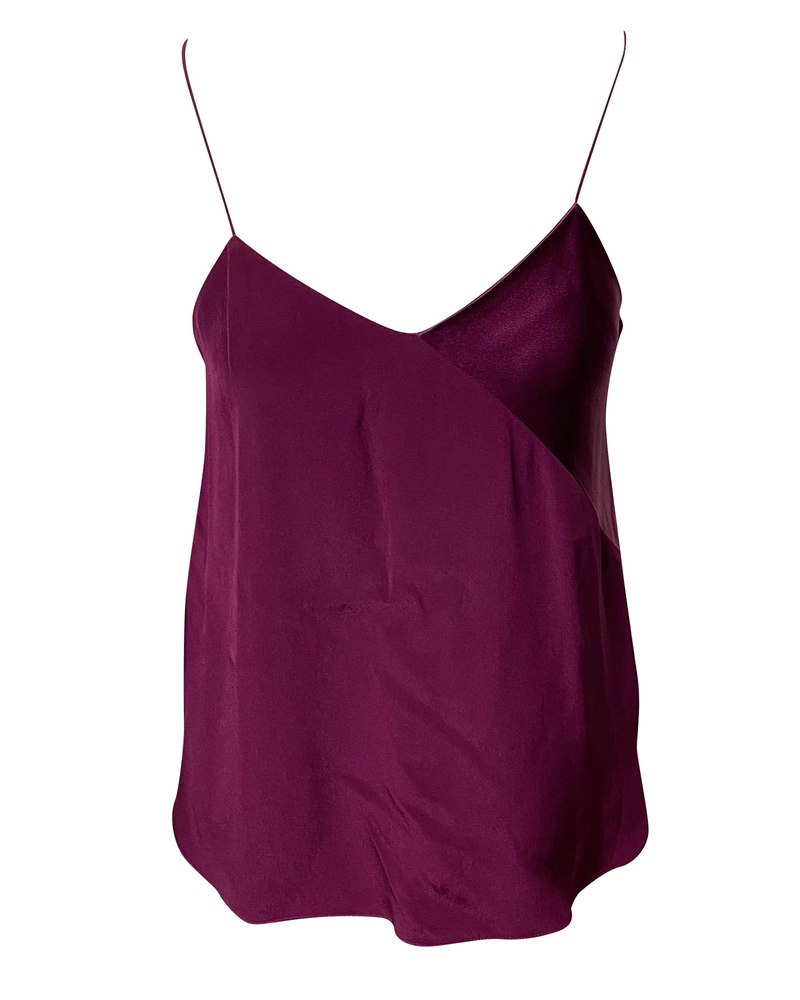 Tibi V-neck Slip Top in Purple Silk 7766517514300