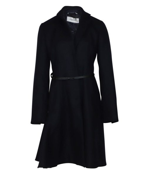 Sportmax Malia Belted Coat in Midnight Blue Wool 7766518300732