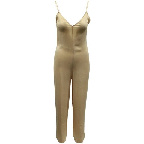 Ba&Sh Chiva Sleeveless Jumpsuit in Beige Cupro 7766518562876