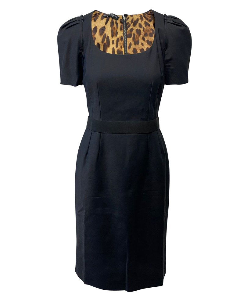 Dolce & Gabbana Cady Midi Dress in Black Polyamide 7766515974204