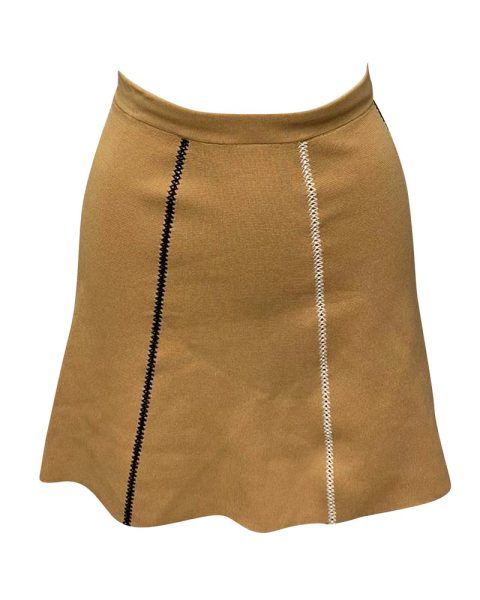 Sandro Paris Knit A-line Skirt in Brown Viscose 7766516170812