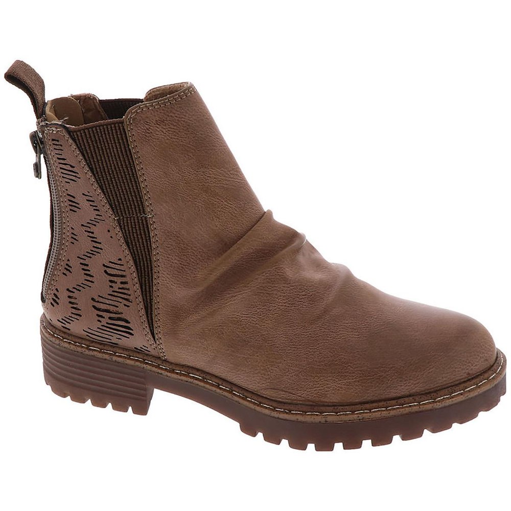 River-B Almond Toe Double Zipper Ankle Boots