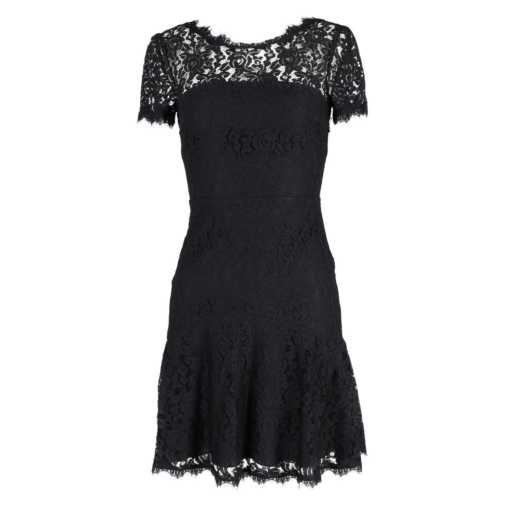 Diane von Furstenberg Fifi Mini Lace Dress in Black Rayon