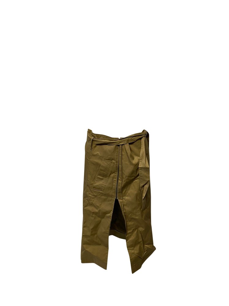 Vetements Belted Asymmetric Skirt in Brown Cotton 7766521511996
