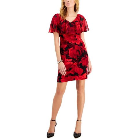 Petites Printed Mini Cocktail and Party Dress