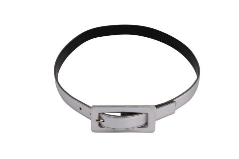 Saint Laurent SS15 Metallic Belt in Silver Leather 7766522593340