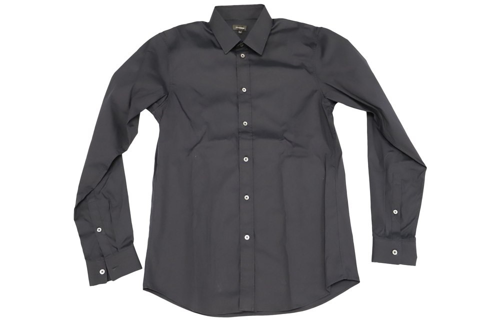 Jil Sander Long-Sleeve Button-Down Shirt in Navy Blue Cotton 7766523674684