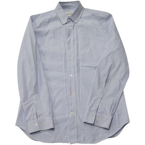 Maison Martin Margiela Striped Shirt in Light Blue Cotton 7766524461116