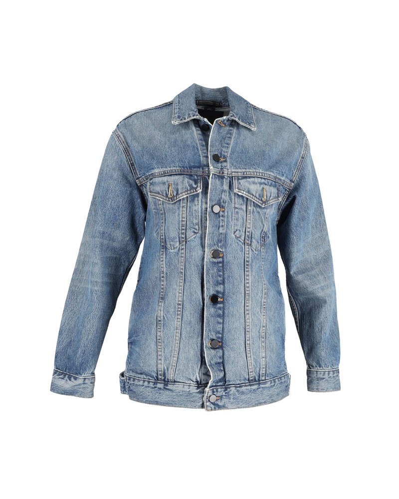 Alexander Wang Daze Oversized Denim Jacket in Blue Cotton 7766529540156