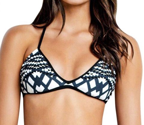 Bralette Bikini Top In Sea Black White 7676583903292