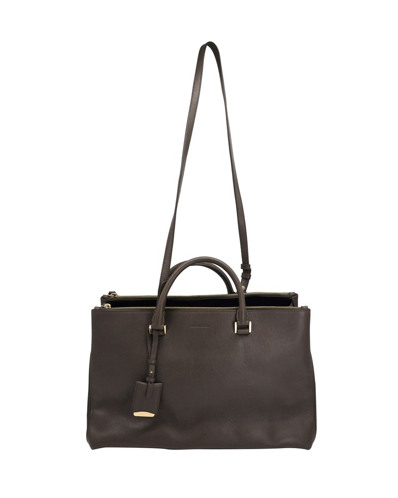 Jil Sander Shoulder Bag in Grey Leather 7766532194364