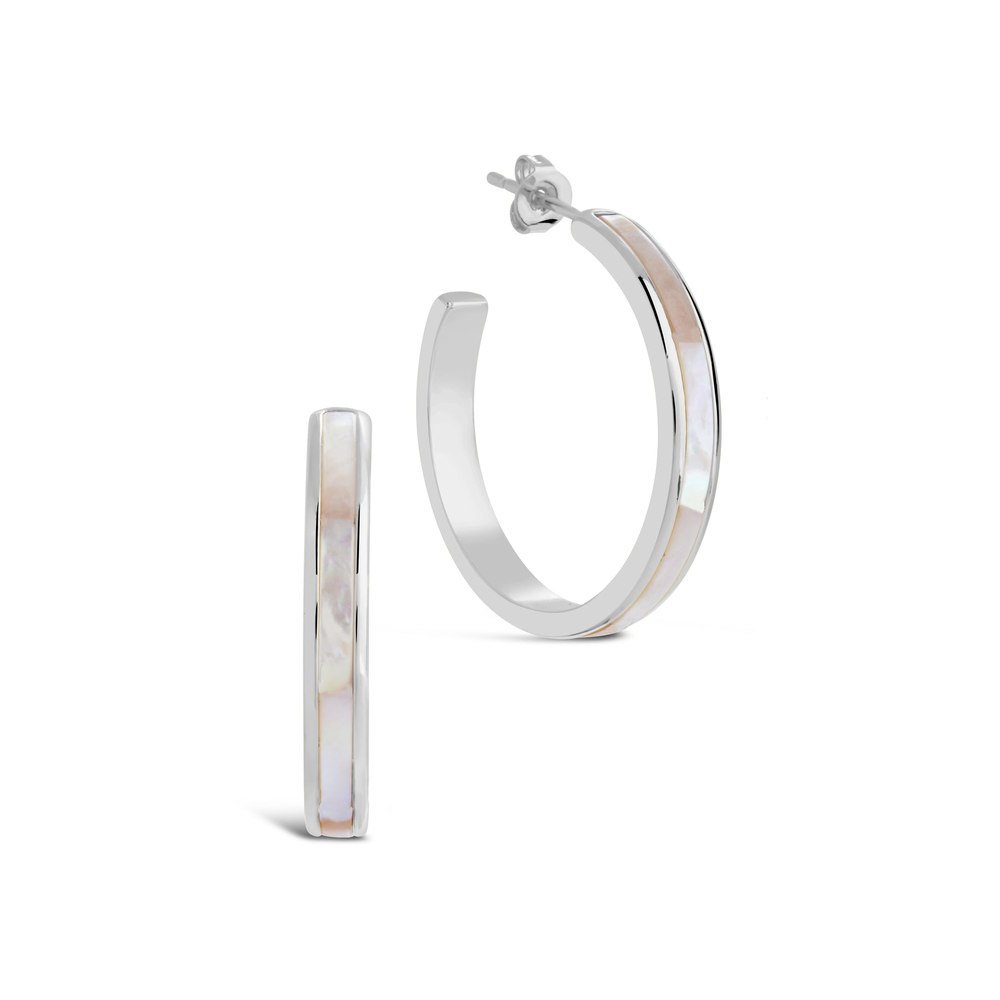 Mishel Mother of Pearl Hoop Earrings