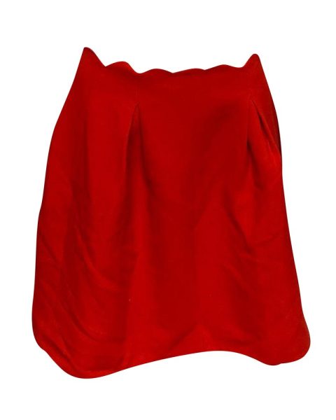 Claudie Pierlot Scalloped Skirt in Red Viscose 7766536323132
