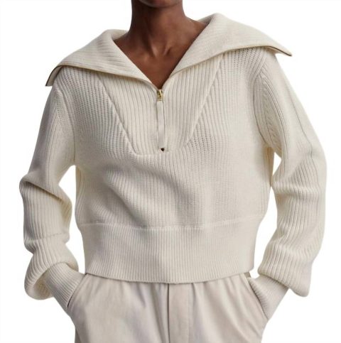 Mentone Knit Sweater In Egret