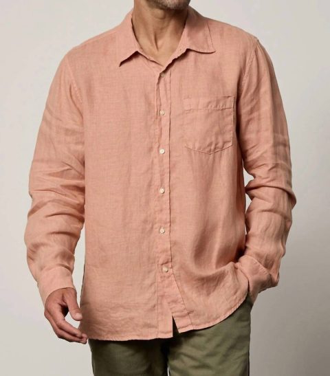 Benton Long Sleeve Button Shirt In Bronze