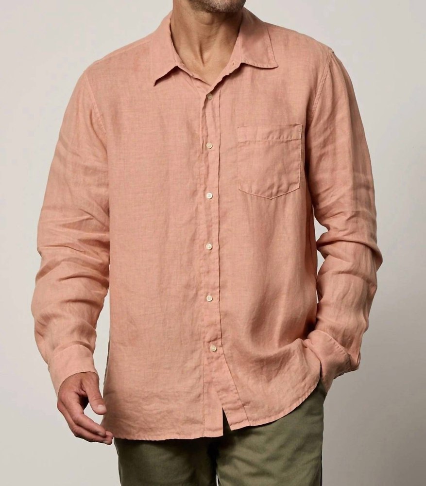 Benton Long Sleeve Button Shirt In Bronze