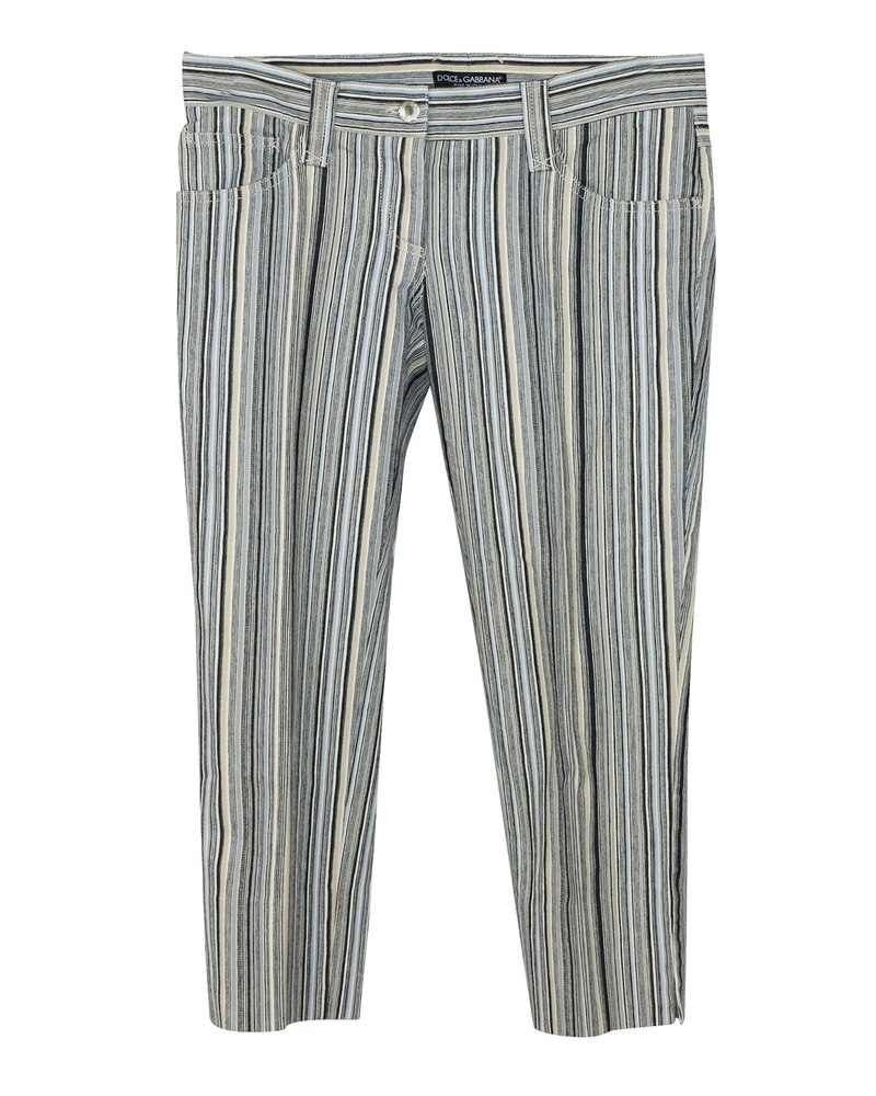 Dolce & Gabbana Striped Pants In Multicolored Cotton 7766538747964