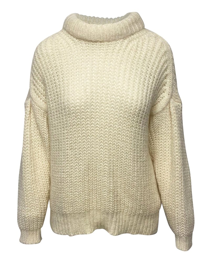 Bash Turtleneck Sweater in Cream Wool 7766540877884