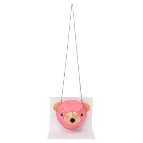 Charlotte Olympia Teddy Bear Crossbody Bag in Pink Satin 7766540615740