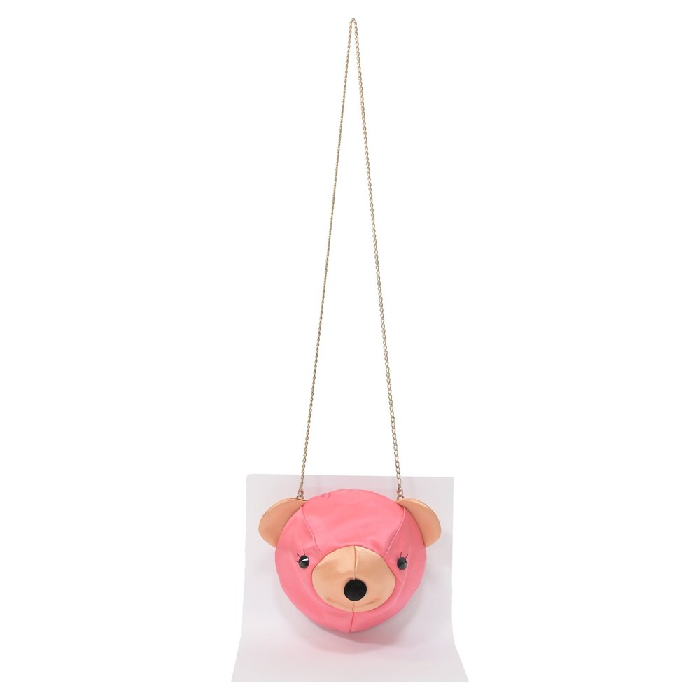 Charlotte Olympia Teddy Bear Crossbody Bag in Pink Satin 7766540615740