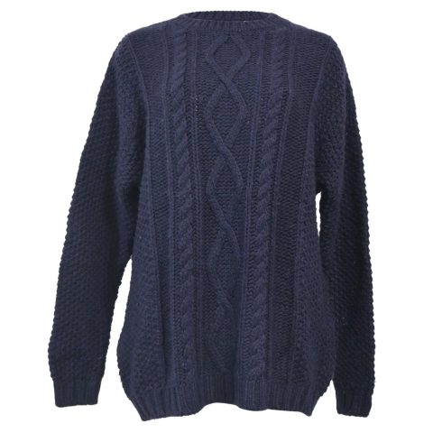 Miu Miu Knitted Sweater in Navy Blue Cashmere Wool 7766542778428