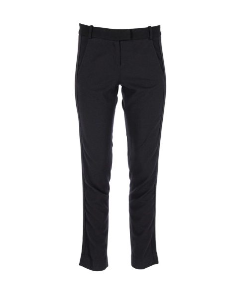 Maje Side Stripe Trousers in Black Wool 7766537437244