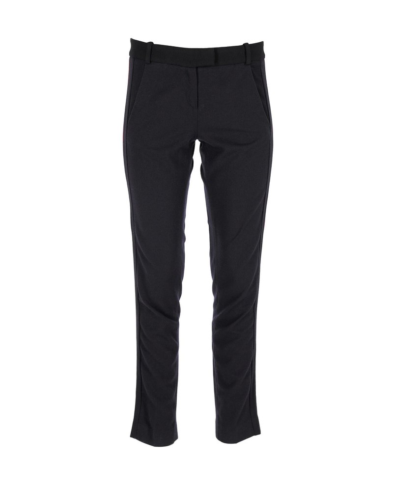 Maje Side Stripe Trousers in Black Wool 7766537437244
