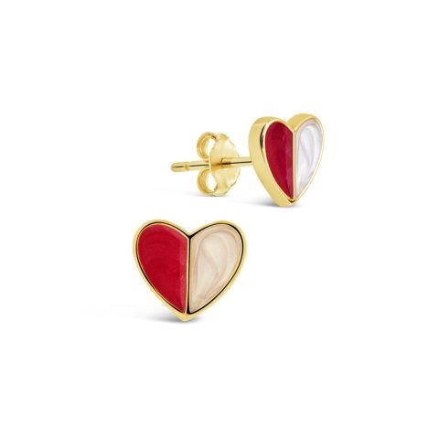 Sterling Silver Queen of Hearts Stud Earrings