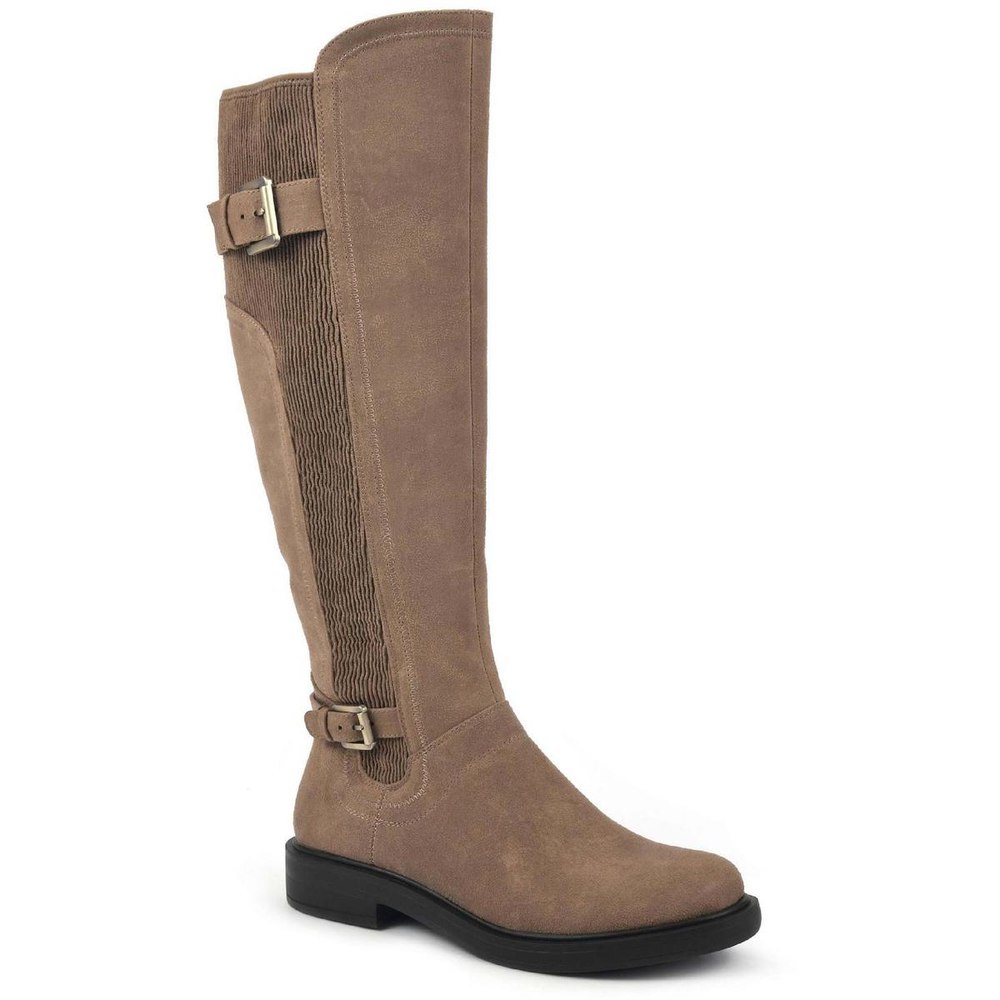 Meditate Faux Leather Zipper Knee-High Boots
