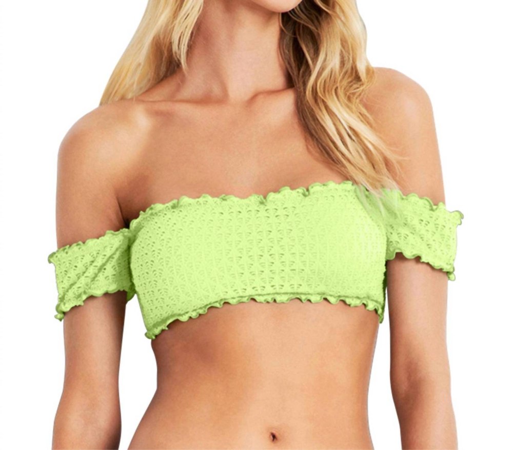 Off The Shoulder Bikini Top In Sea Neon Green 7676624797756