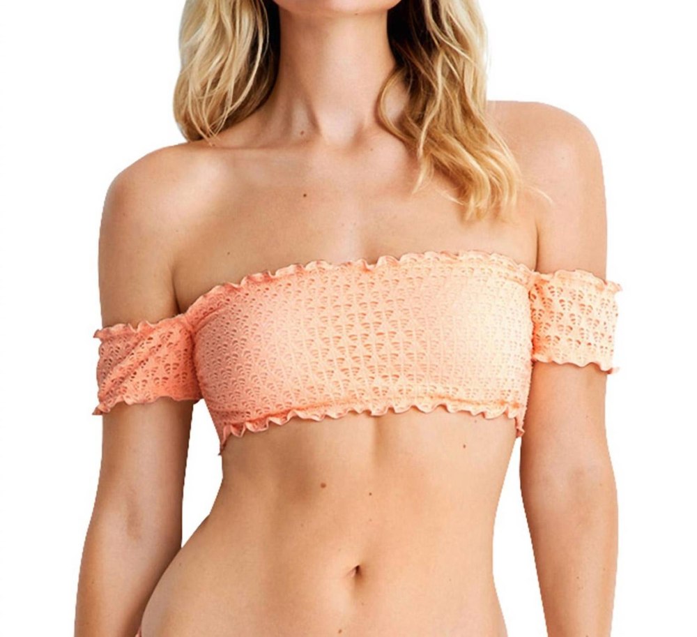 Off The Shoulder Bikini Top In Sea Peach 7676636102716