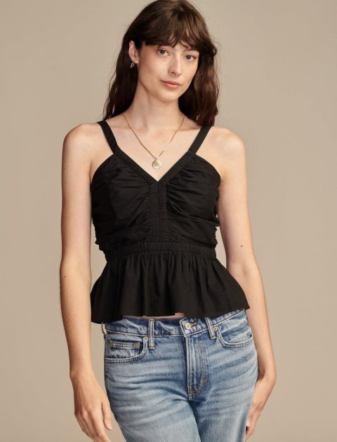Lucky Brand Women’s Shirred Peplum Top 7676632137788
