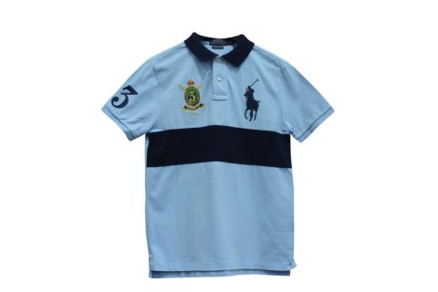 Ralph Lauren Big Pony Polo Shirt in Light Blue Cotton 7766543368252