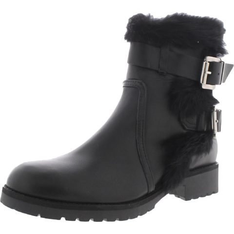 Real Fur Round-toe Ankle Boots
