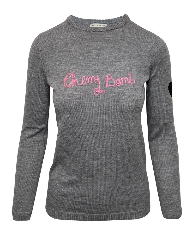 Bella Freud Cherry Bomb Sweater in Grey Wool 7766543073340
