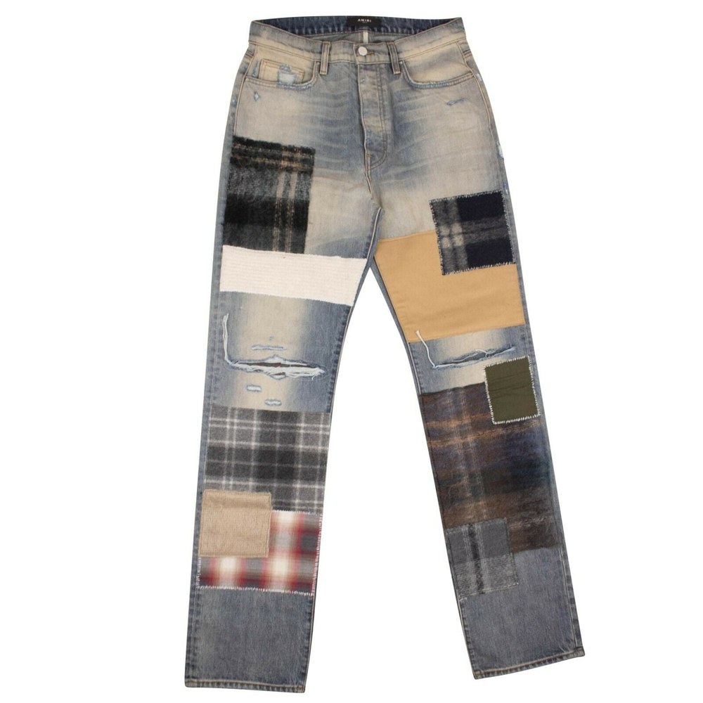 Amiri Mohair Patch Loose Jeans – Vintage Blue