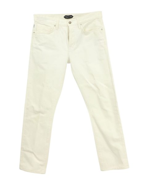 Tom Ford Straight Fit Jeans in White Cotton 7766544515132