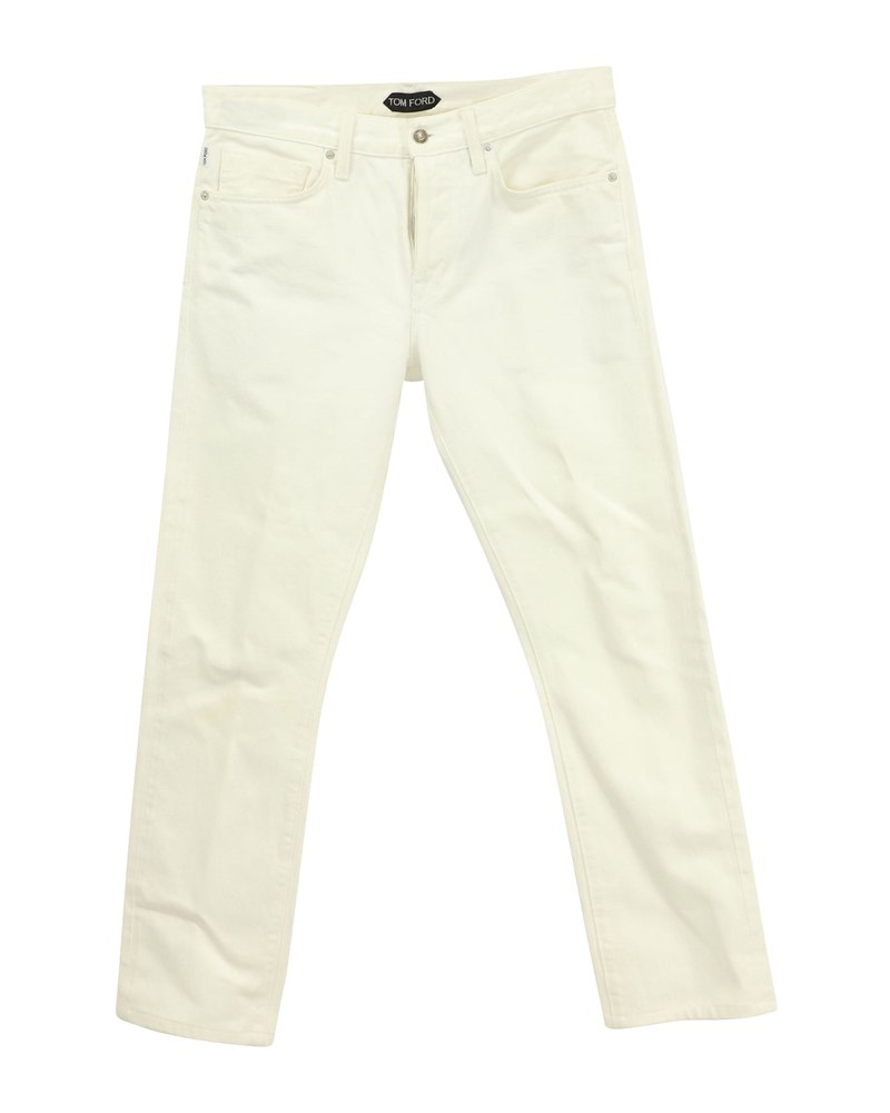 Tom Ford Straight Fit Jeans in White Cotton 7766544515132