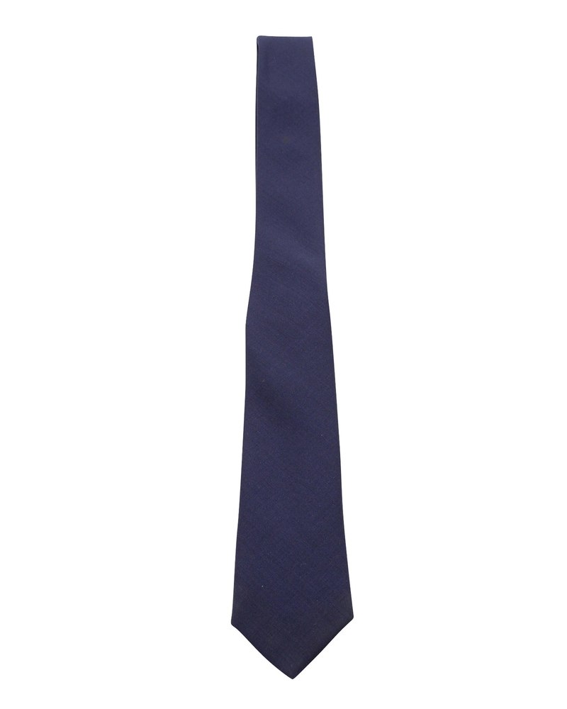 Jil Sander Pointed Tip Tie in Navy Blue Wool 7766543990844