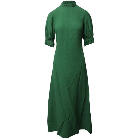 Emilia Wickstead Mimi Cut-Out Cloqué Dress in Green Viscose 7766544908348