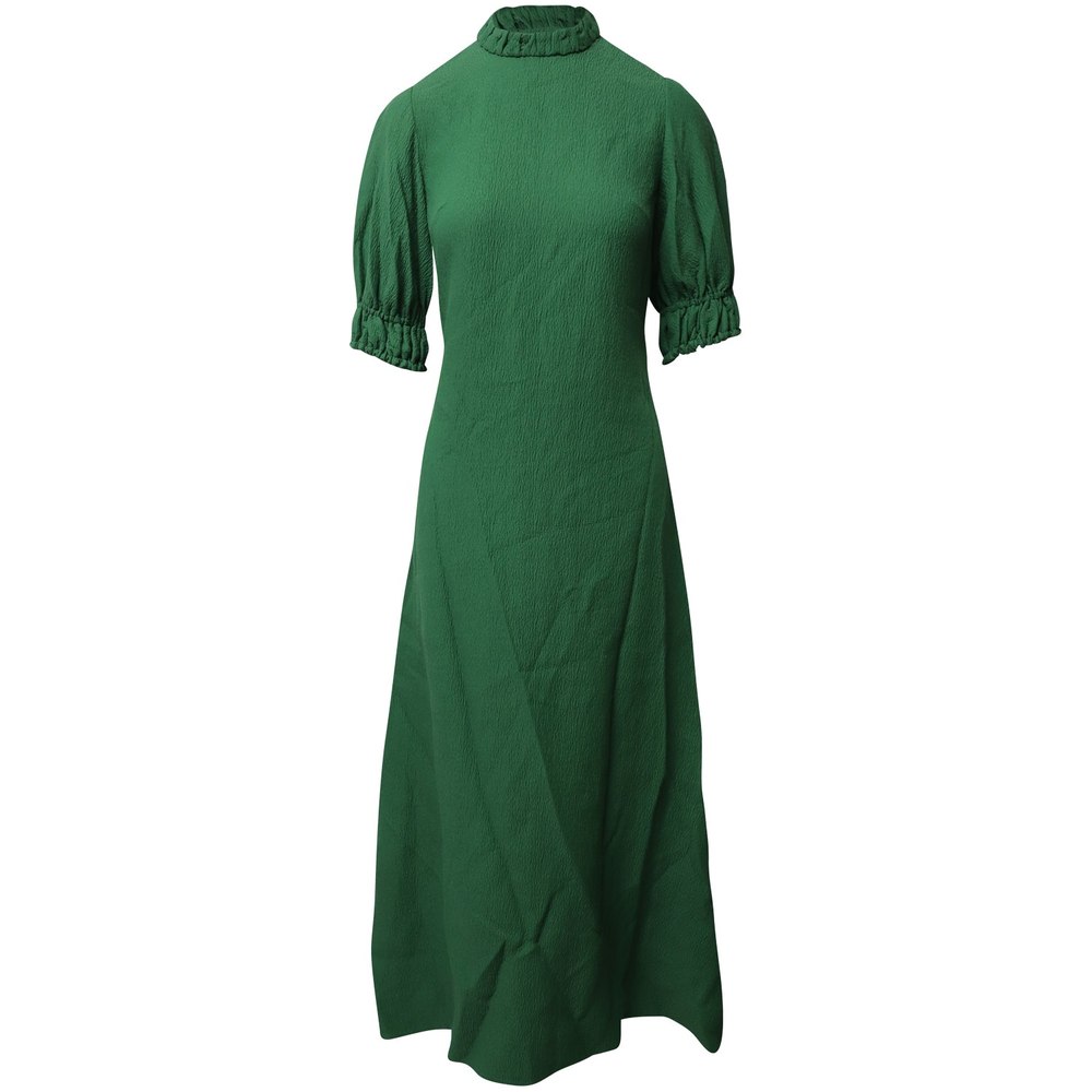 Emilia Wickstead Mimi Cut-Out Cloqué Dress in Green Viscose 7766544908348