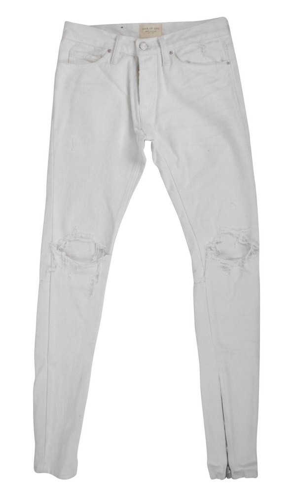 Fear Of God ‘Fourth Collection’ Distressed Jeans – White