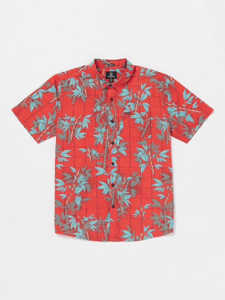 Bamboozeled Floral Short Sleeve Shirt – Flash Red 7766545760316