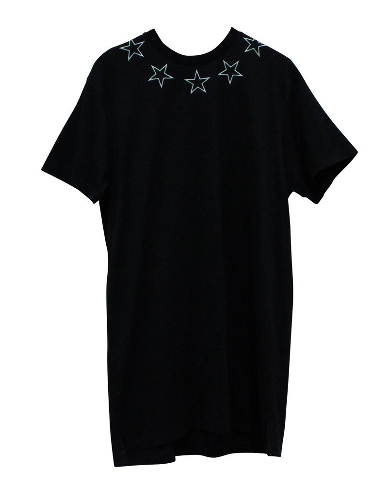 Givenchy Stars All Over Neck Cotton T-Shirt Black Cotton 7766561587260