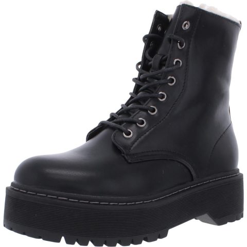 Bettyy Faux Fur Lace Up Platform Boots
