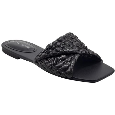 Moral Faux Leather Woven Slide Sandals